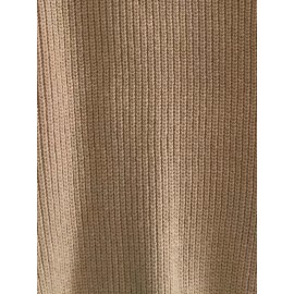 Men's Stylish Solid Knitted Shirt, Casual Slightly Stretch Breathable Lapel Zip Up Long Sleeve Shirt Top For City Walk Street Hanging K-pop