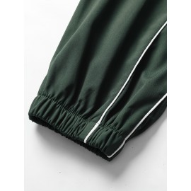 Men's Casual Loose Fit Joggers, Chic Street Style Sports Pants For Outdoor Activities