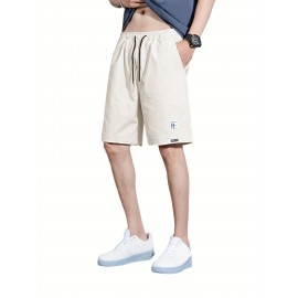 Men's Solid Color Sports Shorts With Drawstring & Pockets, Lightweight Comfy Shorts For Summer Sport And Casual Wear