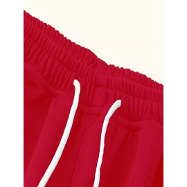 Men's Stripes Decor Sports Shorts With Drawstrings, Elastic Waist Quick-drying Shorts For Summer Daily Outdoor Basketball Sport