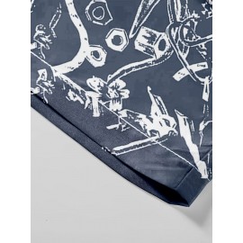 Flower Pattern Men's Drawstring Beach Pants Loose Casual Waist Trousers Simple Style Comfy Shorts For Spring Summer Outdoor Fitness Holiday Seaside Vacation Leisure