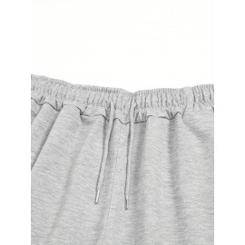 1pc Men'S Casual Polyester Shorts with Elastic Snake Print, Knitted Summer Beachwear, Regular Fit Trendy Outerwear