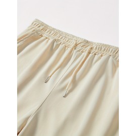 Men's Casual Summer Shorts - Comfy Polyester, Drawstring Waist with Pockets, Trendy Printed Design for Beach & Outdoor Activities