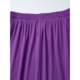 Men'S Casual Sports Shorts, 100% Polyester, Regular Fit, Geometric-Pattern, Non-Stretch, with Pockets, for Basketball, Woven Fabric, Ideal for Outdoor, Travel & Vacation Wear